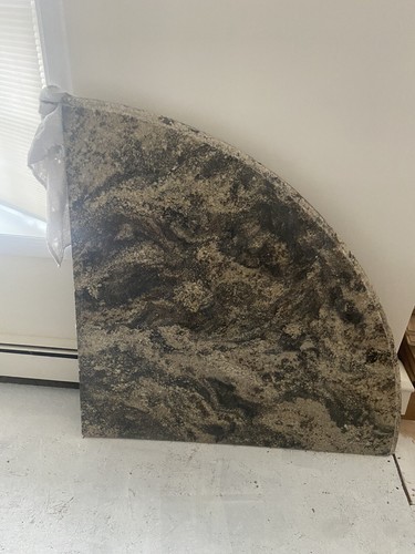Granite corner slab fireplace - slab,